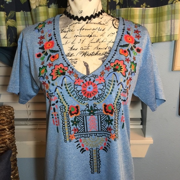 MISSLOOK v neck silk screened short sleeve t shirt - Picture 5 of 7